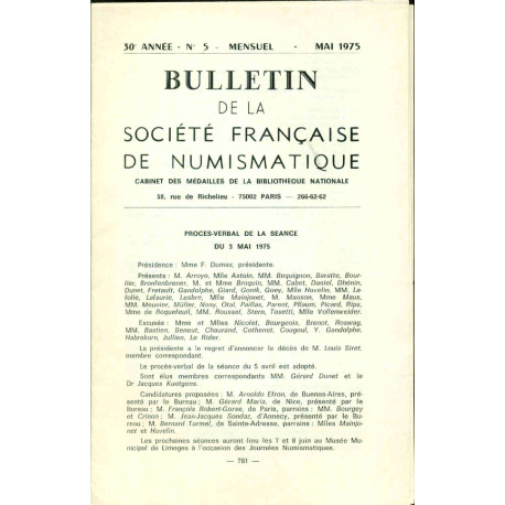 Bulletin de la Société Française de Numismatique No 5