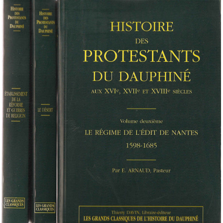 HISTOIRE DES PROTESTANTS DU DAUPHINE AU XVIEME XVIIEME ET XVIIIEME...