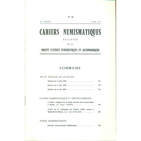 Cahiers Numismatiques. Bulletin de la société d'études...