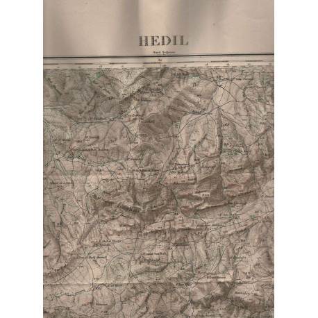 Hedil .OUED SEDJENAN . Carte TUNISIE . Feuille no XI . Echelle 1/50000