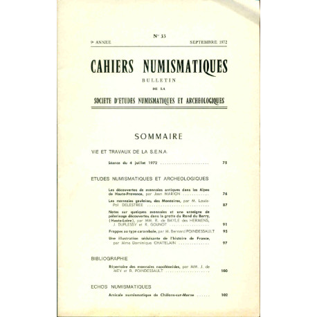 Cahiers Numismatiques . Bulletin de la Société d'études...