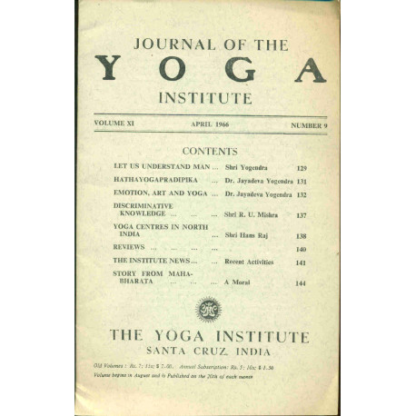 Journal of the YOGA Institute . Volume XI . Number 9