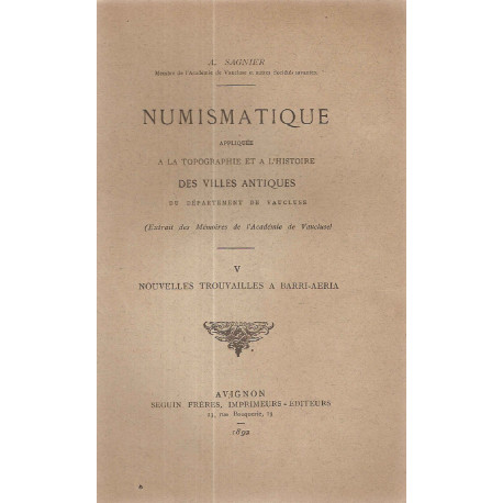 Numismatique appliquées à la topographie et à l'histoire des...