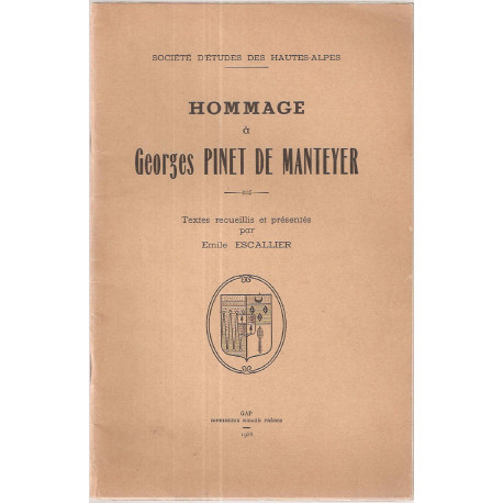 Hommage à Georges Pinet de Manteyer