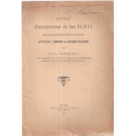 Essai d'interprétation du mot Flavia figurant sur les triens des...
