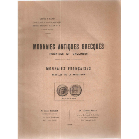 Monnaies antiques Grecques romaines et gauloises.Monnaies...