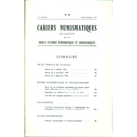 Cahiers Numismatiques . Bulletin de la Société d'études...