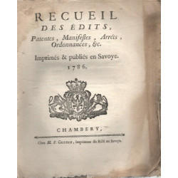 Manifeste de la Chambre des Comptes du 25 Janvier 1786 portant le...