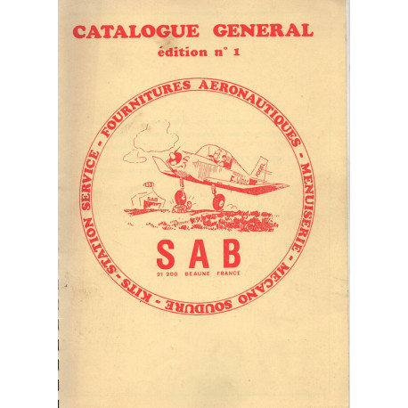 SAB CATALOGUE GENERAL EDITION N0 1 FOURNITURES AERONAUTIQUES...