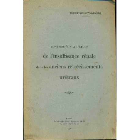 Contribution à l'etude de l'insuffisance rénale dans les anciens...