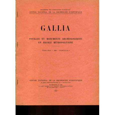 Gallia-Fouilles et monuments archéologiques en France...