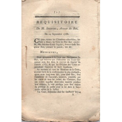 Réquisitoire de M. SEGUIER Avocat du Roi du 24 Septembre 1788