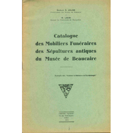Catalogue des Mobiliers Funéraires des Sépultures antiques du...