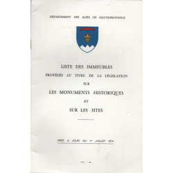 Liste des immeubles protégés au titre de la legislation sur les...