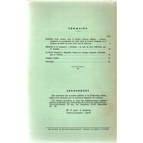 PROVENCE HISTORIQUE .Janvier -Mars 1967. Tome XVII. Fascicule...