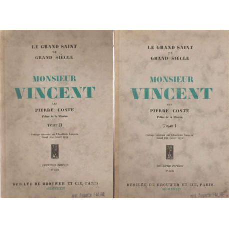 Monsieur vincent. 3 volumes
