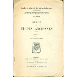 Revue des Etudes Anciennes . Tome XLV. no 3-4 . Le désastre...