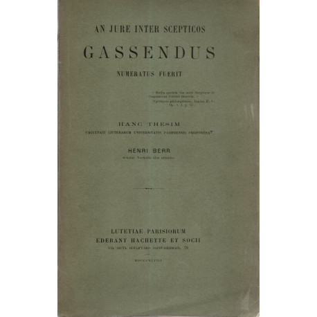 An jure inter scepticos Gassendus Numeratus Fuerit