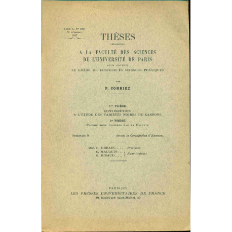 Thèses présentées à la Faculté de Sciences de l'Unikversité de...