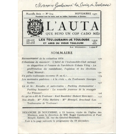 L'AUTA que bufo un cop cado mes Monnaies gauloises à la Croix de...