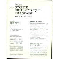 Bulletin de la société préhistorique française . Tome 75 No 4