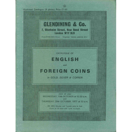 Catalogue of English and Foreign Coins in Gold silver et Copper