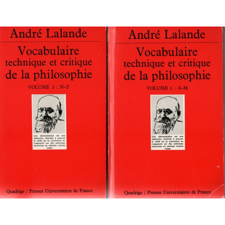 Vocabulaire technique et critique de la philosophie 2 volumes