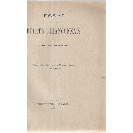 Essai sur les Ducats Briançonnais
