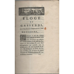 ELOGE DE GASSENDI . Lû à l'Académie de Villefranche l'An 1766