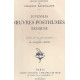 Juvenilia.Oeuvres posthumes Reliquae.I