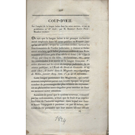 Sur l'emploi de la langue latine dans les textes anciens et sur sa...