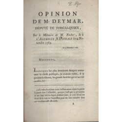 Opinion de M.D'EYMAR Député de Forcalquier sur le Mémoire de M....